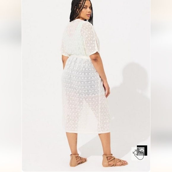 Torrid Crochet Short Sleeve Tie Waist Sweater XL, 2x, 3x NWT - Picture 15 of 16